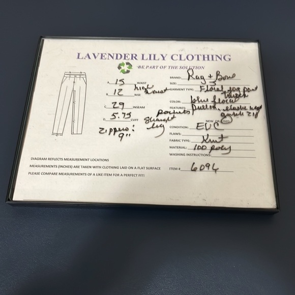 Rag & Bone Floral Printed Track Pant Women's S Navy Multi Ankle Zip Pockets - Picture 14 of 15